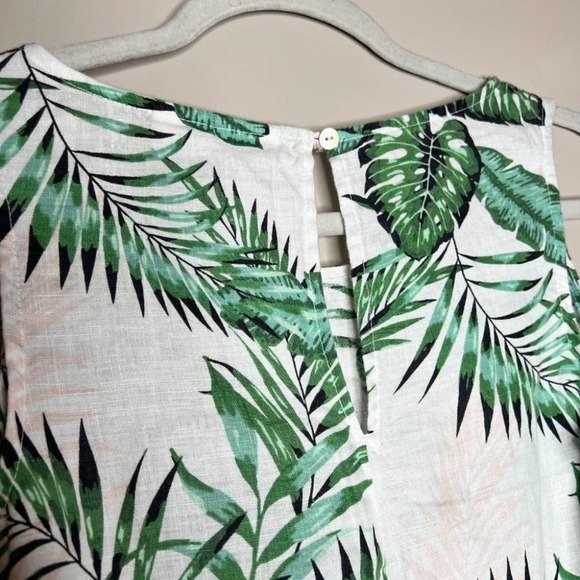 C&C California Californialinen Dress Palm Leaf Tropical Vacation Linen Summer XS - Picture 8 of 13